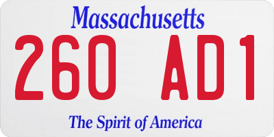 MA license plate 260AD1