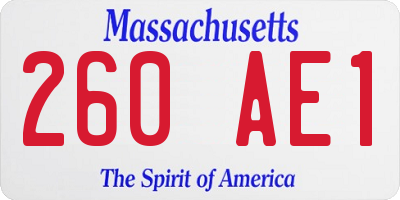 MA license plate 260AE1