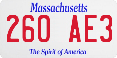MA license plate 260AE3