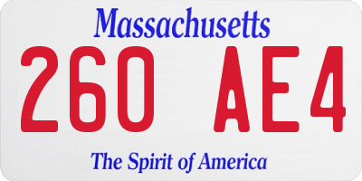 MA license plate 260AE4