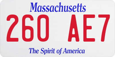 MA license plate 260AE7