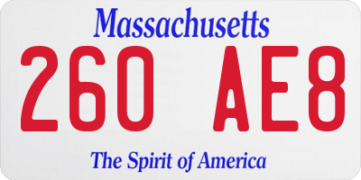 MA license plate 260AE8