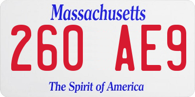MA license plate 260AE9