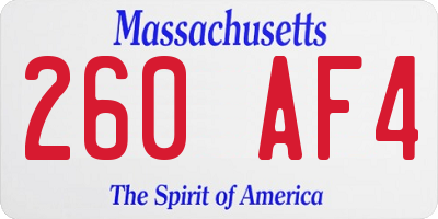 MA license plate 260AF4