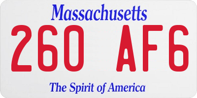MA license plate 260AF6