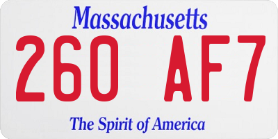 MA license plate 260AF7