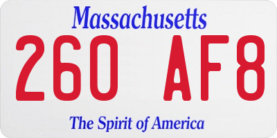 MA license plate 260AF8