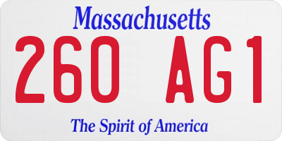 MA license plate 260AG1