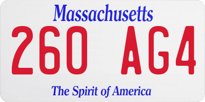 MA license plate 260AG4