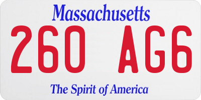 MA license plate 260AG6