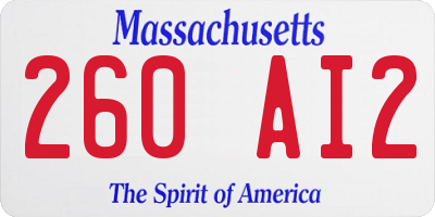 MA license plate 260AI2