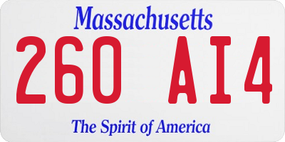 MA license plate 260AI4