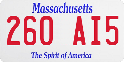 MA license plate 260AI5
