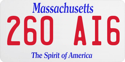 MA license plate 260AI6