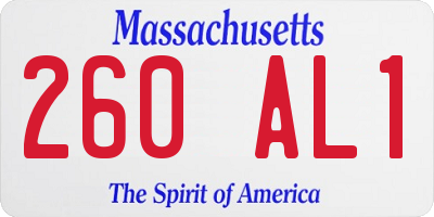 MA license plate 260AL1