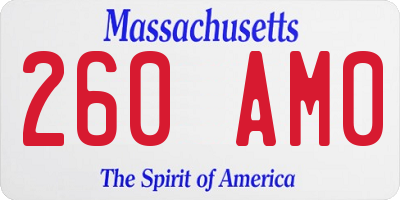 MA license plate 260AM0