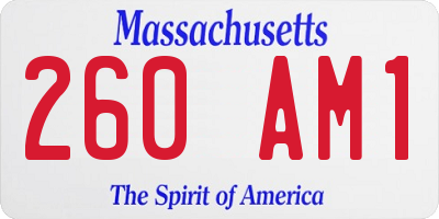 MA license plate 260AM1