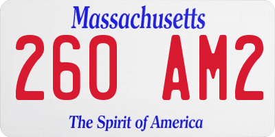 MA license plate 260AM2