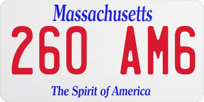 MA license plate 260AM6