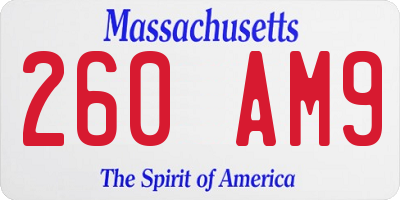 MA license plate 260AM9
