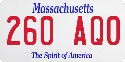 MA license plate 260AQ0