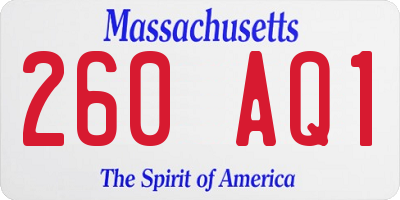 MA license plate 260AQ1