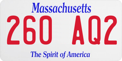 MA license plate 260AQ2