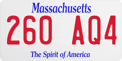 MA license plate 260AQ4