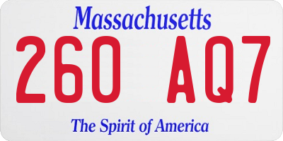 MA license plate 260AQ7