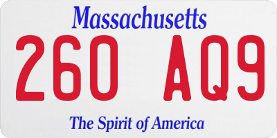 MA license plate 260AQ9