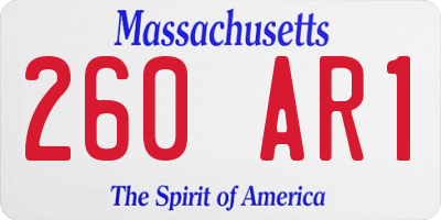 MA license plate 260AR1