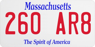 MA license plate 260AR8