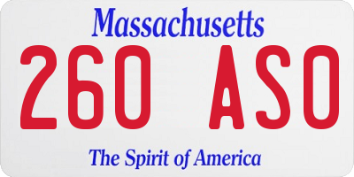 MA license plate 260AS0