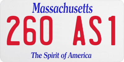 MA license plate 260AS1