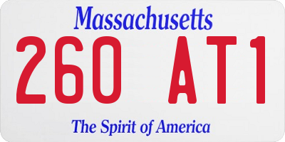 MA license plate 260AT1