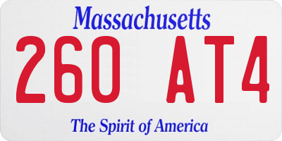 MA license plate 260AT4