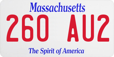 MA license plate 260AU2