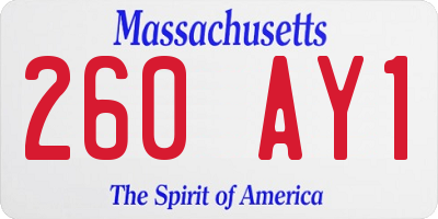 MA license plate 260AY1