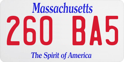 MA license plate 260BA5