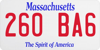 MA license plate 260BA6