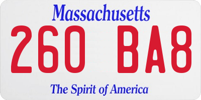 MA license plate 260BA8