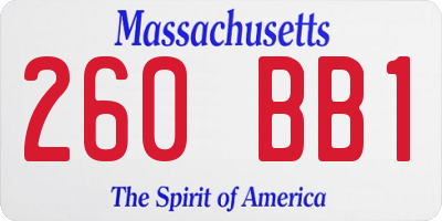 MA license plate 260BB1