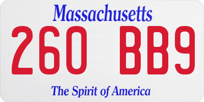 MA license plate 260BB9