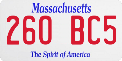 MA license plate 260BC5