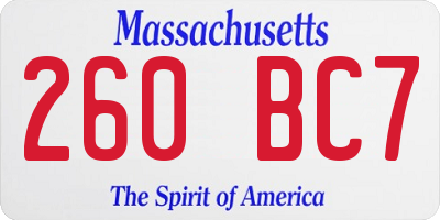 MA license plate 260BC7