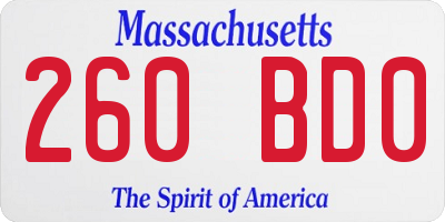 MA license plate 260BD0
