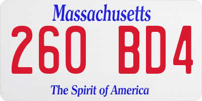MA license plate 260BD4