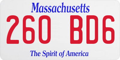 MA license plate 260BD6