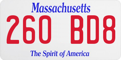 MA license plate 260BD8