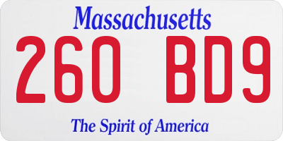 MA license plate 260BD9